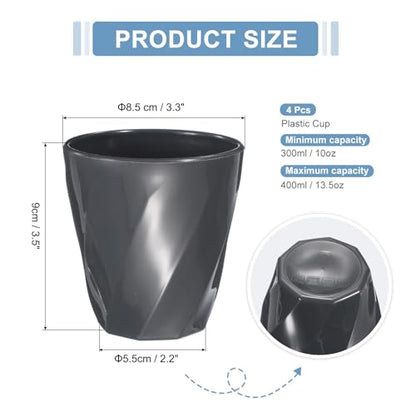 uxcell 4 Pcs Simple Toothbrush Cup, 13.5 OZ Reusable Bathroom Tumbler, 2.2 x 3.5 Unbreakable Plastic Cups for Storing Toothpaste Makeup Brush Holder Water Beverages Combs, Gray - color: Gray