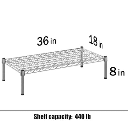 18" Deep x 36" Wide x 8" Height 1-Tier Wire Shelving Kit | NSF Commercial Storage Rack Unit - size: 18" Deep x 36" Wide