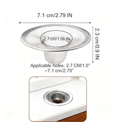 TORMEN 2.75'' Basket Filter Trap Sink Strainer Stainless Steel Drain Guard (3 Pack)
