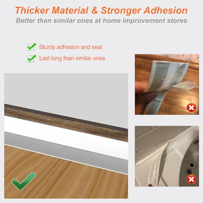 White Caulk Tape Waterproof Self Adhesive, Toilet & Bathtub Sealant Strip, Peel & Stick Caulking Tape for Floor Tile Corner Trim & Shower, Bathroom Accessories, Better Than Silicone Caulk - style: White-1.5IN-10.5FT