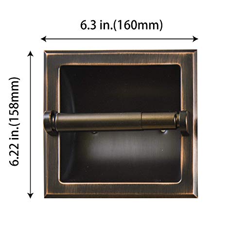 SENTO Recessed Oil Rubbed Bronze Toilet Paper Holder, Wall Mounted Heavy Duty Metal Toilet Paper Roll Holder with Rear Mounting Bracket, in Wall, Easy Installation, Oil-Rubbed Bronze - color: Oil-rubbed Bronze