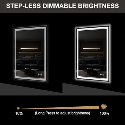 LED Bathroom Mirror with Lights, Anti-Fog, Dimmable, Lighted Bathroom Vanity Mirror for Wall, UL-Certified (27 x 36) - size: 27"L x 36"W