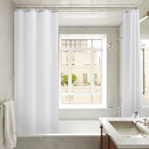 Nasitos Fabric Shower Curtain Liners with Magnets 2 Pcs 36X72 Inch White | Washable & WaterResistant Fabric Bath Shower Liners for Narrow Stall, Stand Up Shower Stall, RV, Camper - color: White, size: 36"W x 72"L (Pack of 2)