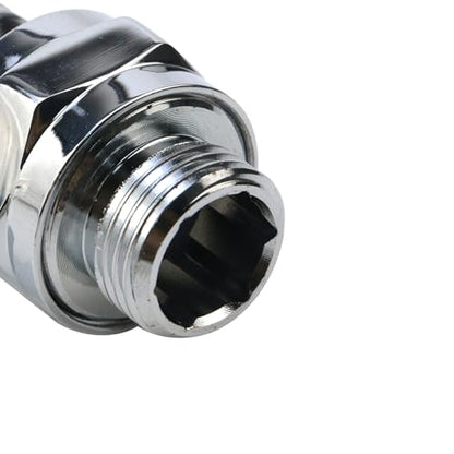 Chrome Finish Shower Head Swivel Ball For G1/2 Universal Shower Arm | 360°Brass Chrome Shower Head Elbow Adapter Adjustable - color: Chrome Finish