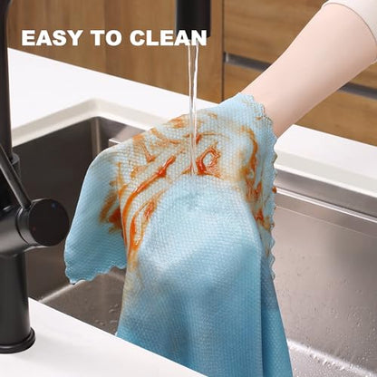 JOYMOOP Fish Scale Streak Free Magic Glass Window Cleaning Cloth, Microfiber Cleaning Cloth, Reusable Absorbent Shiny Wipes, Microfiber Towels, Lint Free Dish Drying Polishing Towels, 5 pcs - color: Blue, size: 15.7"x11.8" - 5pcs
