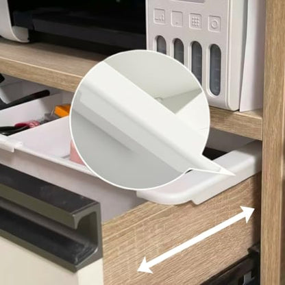 Deep Drawer Organizer, Expandable Storage Trays with Adjustable Dividers, 18.11” White Plastic Storage Tray for Office Supplies, Kitchen,Bathroom,Junk & Tool Drawers, Makeup - 2 Pack
