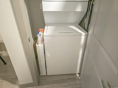 Slim Rolling Storage Cart - Narrow Slide Out Shelving Utility Cart - Mobile Storage for Laundry, Bathroom, Kitchen & Between Washer and Dryer. - color: White