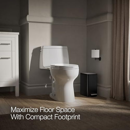 KOHLER 31319-BST Bathroom Trash Can, 1.6 Gallon, 6-Liter Step Can, Quiet-Close Small Trash Can with Foot Pedal, Black Stainless - color: Black Stainless, size: 1.6 Gallon - Step Can