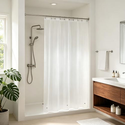 Barossa Design 54" x 78" Frosted Stall Shower Curtain Liner with 3 Magnets | Waterproof PEVA, PVC Free, Metal Grommets, Lightweight Plastic Shower Liner 54x78 Inches for Stall - color: 2a. Frost, size: 54"W x 78"L (Pack of 1)