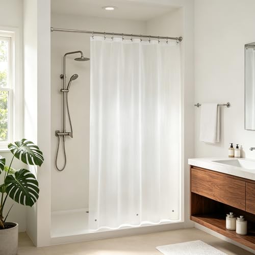 Barossa Design 54" x 78" Frosted Stall Shower Curtain Liner with 3 Magnets | Waterproof PEVA, PVC Free, Metal Grommets, Lightweight Plastic Shower Liner 54x78 Inches for Stall - color: 2a. Frost, size: 54"W x 78"L (Pack of 1)