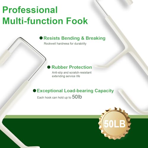 2 Pack Over The Door Hooks(L=7"), Over Door Hanger, Heavy Duty No Drill Hanger for Towels, Coats, Hats, Bags in Bathroom, Bedroom, Kitchen, Living Room-White - color: White(2 Pack 7")