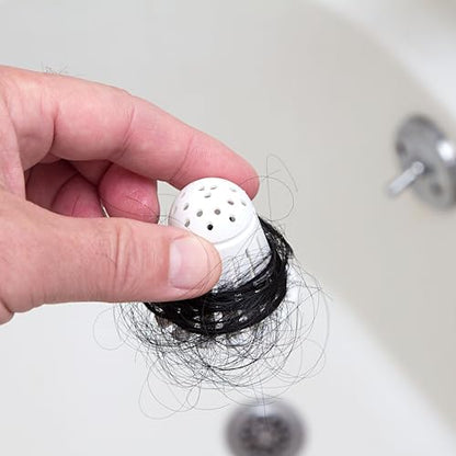 TubShroom Toss 21pk Disposable Bath Tub Drain Strainers - Hair Catcher Snare for Shower Bathtub to Prevent Clogged Drains, Traps Human and Pet Hair, One Year Supply (White) - color: White