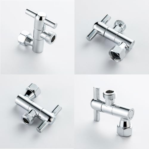 All Metal Adjustable Shower Head Extension Adapter, 360° Swivel Stainless Steel Showerhead Adapter for Fixed and Rain Showerhead, Chrome