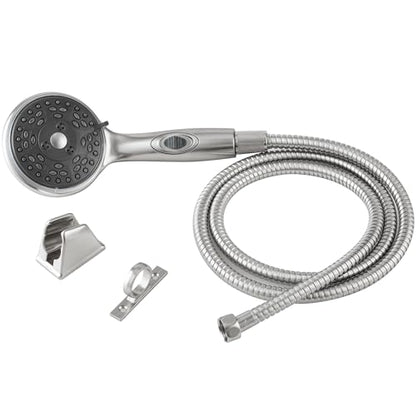 Dura Faucet DF-SA432K-SN RV Handheld Shower Wand Hose Kit (Satin Nickel) | Eco on/off switch pauses flow to save water in tight showers. Fits standard RV shower hoses. Brushed Satin Nickel. - color: Brushed Satin Nickel, size: Wand & Hose Kit