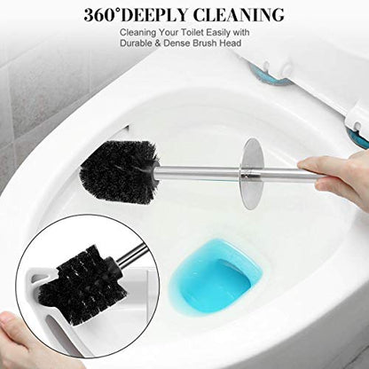 Toilet Brush and Holder, 2 Pack Toilet Brush with 304 Stainless Steel Long Handle, Toilet Bowl Brush for Bathroom Toilet-Ergonomic, Elegant,Durable (Bronze) - color: Bronze