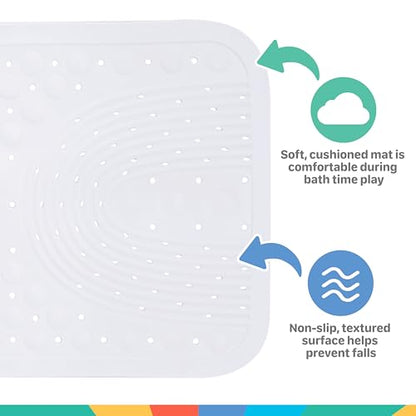 Nuby Cushioned Bath Mat | White - color: White