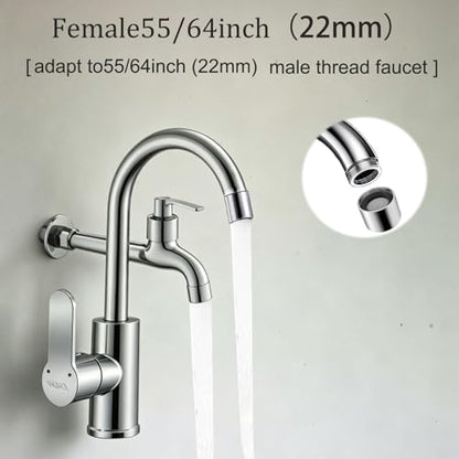 Bathroom Sink Aerator,2.2 GPM Faucet Aerator, Made of Solid Brass and Stainless Steel,55/64 Inch Female Thread Faucet Replacement with Gasket,For Kitchen and Bathroom,4PCS(Silver)