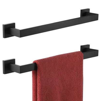 KOKOSIRI 16-Inch Single Towel Bar, Bathroom Kitchen Towel Holder, Wall Mounted SUS304 Stainless Steel Towel Rack 2 Pack, Matte Black, B4003BK-L16-P2 - color: Matte Black, size: 16-Inch (2 Pack)
