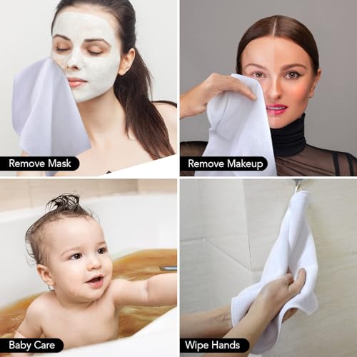 Microfiber Facial Cloths Fast Drying Washcloth 12inch x 12inch White 20 pack - color: White, size: 1 Count (Pack of 20)