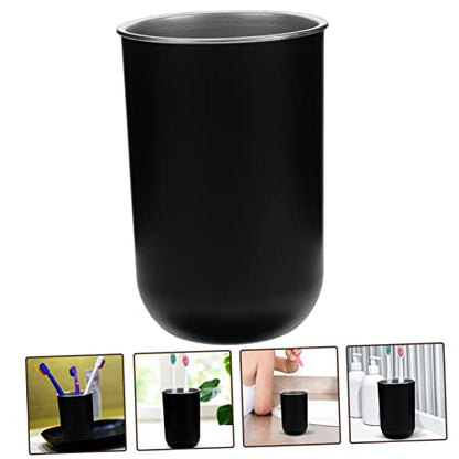 Luxshiny Portable Stainless Steel Mouthwash Cup for Double Rinse Cup Stackable Toothbrush Holder for Bathroom Lightweight and Storage