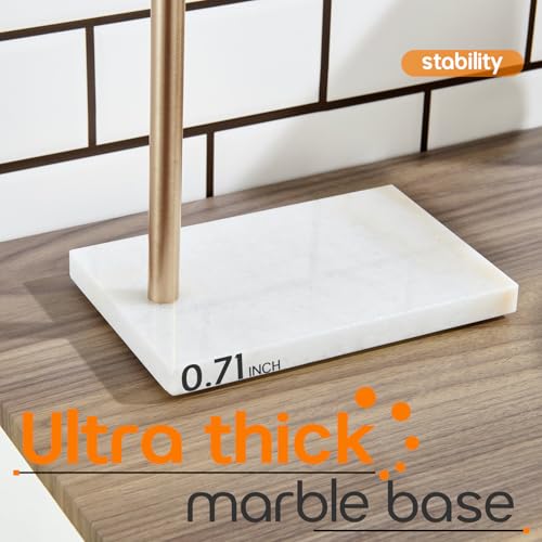 Hand Towel Bar for Bathroom Vanity Countertop 1-Tier Towel Holder Free Stand with Heavy Marble Base Thicken Steady, Champagne Bronze Stainless Steel AN7002CPG - color: Champagne Bronze, size: 1-Bar