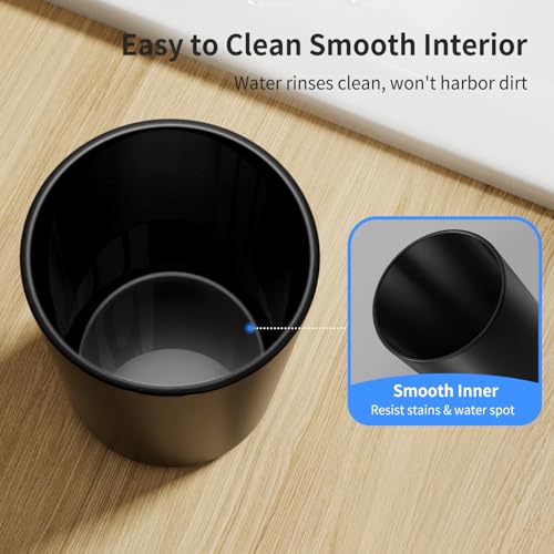 Toothbrush Cup 13.75oz，Bathroom Cup 2Pk，Black | Easy to clean 390ml plastic bathroom tumbler with non-slip grip. Durable toothbrush cup for home, travel and business - color: Black, size: 2PCS