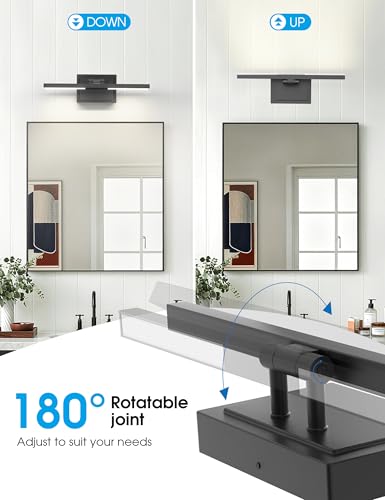 VOLISUN Bathroom Vanity Light 15.7 inch, Vanity Light Bar-ETL Certified | 5CCT Dimmable, 20W LED, Black Bathroom Light Fixture Over Mirror, For Mirror Cabinets - size: 15.7 inch