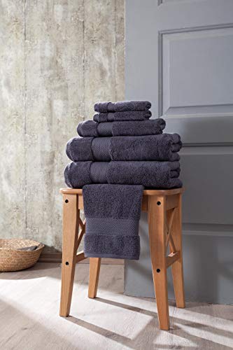 BAGNO MILANO Turkish Towels Hotel-Spa Towel Set, 100% Turkish Cotton | Ultra Soft Plush Absorbent Towels Set (Grey, Bath Towel Set of 2) - color: Grey, size: Bath Towel Set of 2