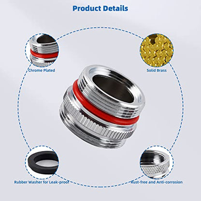 18-PCS Brass Faucet Adapter Kit, Metal Kitchen Sink Faucet Aerator Adapters | Male Female Connectors for Bathroom Removable Aerator Faucets, Garden Hose, RV, 4 PCS Aerator Removal Tools, Easy DIY Install - style: Equipped with 4 Aerator Removal Wrench Too