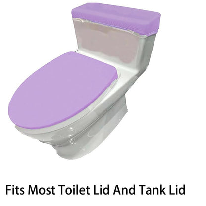 Madeals Memory Foam Bathroom Toilet Rug Set 4 Piece with Toilet Lid Cover and Tank Covers Teal Lavender - color: Lavender