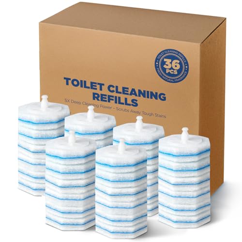 36 Count Refills For Clorox Toilet Wand, 5X Cleaning Power Toilets Bowl Cleaners With Exclusive Formula, High-Density Disposable Toilets Brush Scrubber - No Falling Apart, Fresh Fragrance