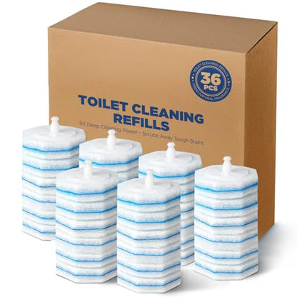 36 Count Refills For Clorox Toilet Wand, 5X Cleaning Power Toilets Bowl Cleaners With Exclusive Formula, High-Density Disposable Toilets Brush Scrubber - No Falling Apart, Fresh Fragrance