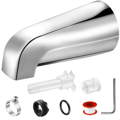 Enhon Tub Spout, Universal Fits 1/2'' Copper Pipe, 1/2'' IPS and 3/4'' IPS, Bathroom Bathtub Tub Faucet Replacement with Adapters(Without Diverter,Chrome) - color: Chrome, style: Without Diverter