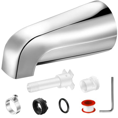 Enhon Tub Spout, Universal Fits 1/2'' Copper Pipe, 1/2'' IPS and 3/4'' IPS, Bathroom Bathtub Tub Faucet Replacement with Adapters(Without Diverter,Chrome) - color: Chrome, style: Without Diverter