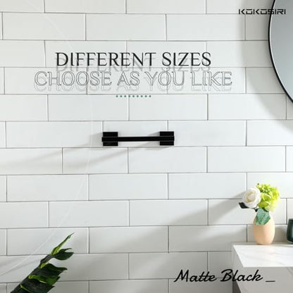 KOKOSIRI Towel Ring Holder Matte Black Hand Towel Bar for Bathroom Wall Mounted 9-Inch Towel Rack Stainless Steel Bathroom Storage Hardware, B4005BK-L9 - color: Matte Black