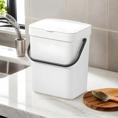 Wall Mounted Trash Can Space-Saving Waterproof | Under Sink Bin Kitchen for Garbage Disposal Bathroom Bedroom Home Office RV Dorm Apartment Cabinet Door - size: 3L