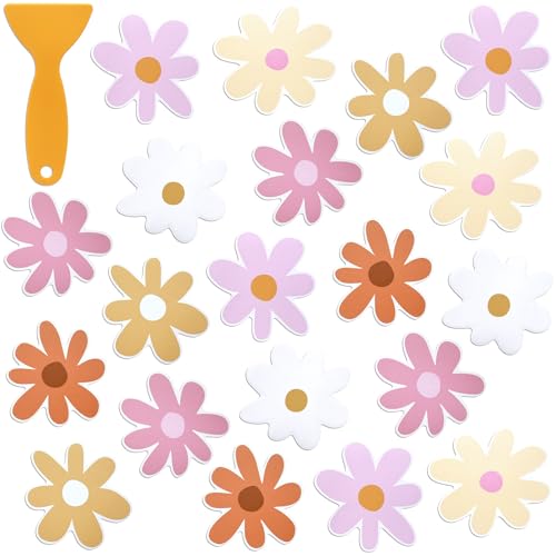 72 PCS Original Non Slip Bathtub Stickers,Flowers Skidproof Shower Sticker with Premium Scraper,Bathtub Non Slip Stickers for Bathroom Decor(Pink,White)