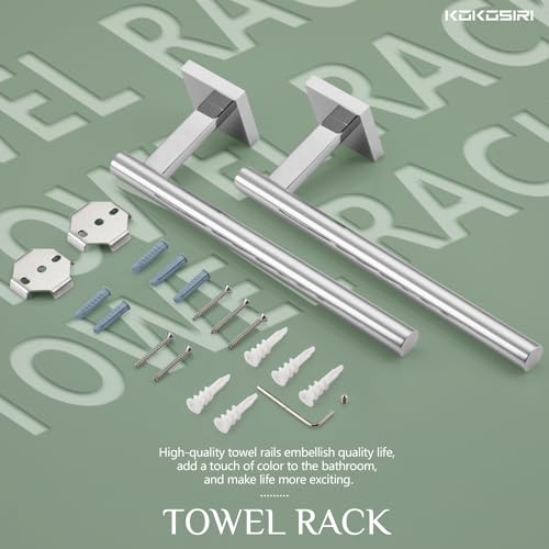 KOKOSIRI Hand Towel Bar Chrome Bathroom Towel Rail Holder Kitchen Paper Holder Wall Mounted Toilet Cabinet Mount 2 Pack, Polished Stainless Steel B3008CH-P2 - color: Polished Chrome, size: 2 Pack