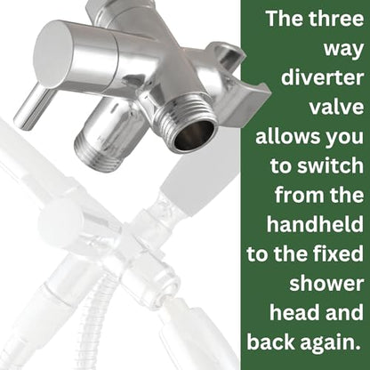 High Sierra® Lead-Free Metal 3-way Combo Shower Kit. Built in Diverter Valve Effortlessly Diverts Flow from the Fixed Shower Head to the Handheld and back - Ultra Low Flow 1.25 GPM-Oil Rubbed Bronze - color: Oil Rubbed Bronze, size: 1.25 GPM