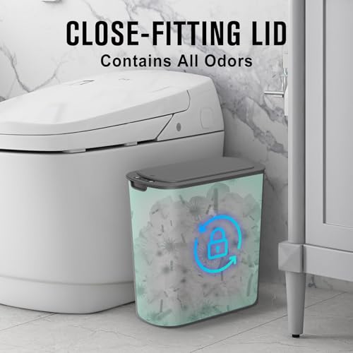 Cesun Automatic Small Bathroom Trash Can with Lid, 2.6 Gallon, Grey | Motion Sensor, Plastic, Touchless, Odor Control, Smart Garbage Can, Battery Operated, Manual Button, for Office/RV/Bedroom - color: Gray