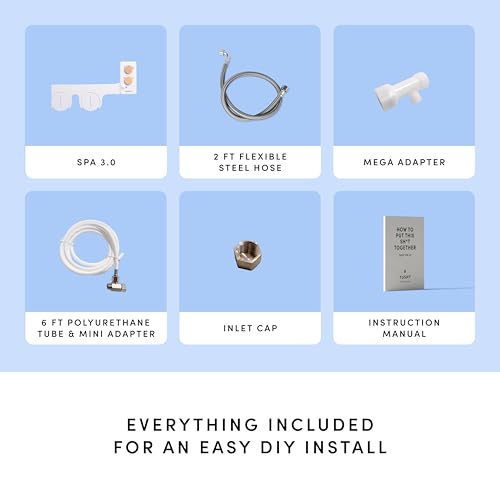 TUSHY Spa 3.0 Cool to Warm Water Bidet Attachment, Noir/Gold | Universal Fit, Easy Install, Self-Cleaning, Adjustable Pressure and Angle Control, Sink Access Required Within 6 Feet - color: Black/gold, style: Warm Water Optional