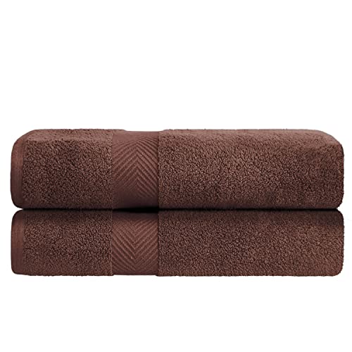 Zero-Twist Towel Collection, Luxurious Cotton Oversized Bath Sheet Towel, 34" x 68", 2-Pieces, Absorbent and Fast-Drying, Solid, Espresso - color: Espresso, size: Bath Sheet 2-Pack