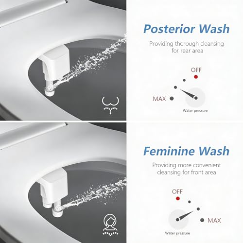 Toilet Seat Attachment Double Nozzle Bidet Adjustable Water Flows None Electric Bidet Toilet Attachment Easy Installation Cold Water Sprayer Bidets for Toilets - color: Asian model