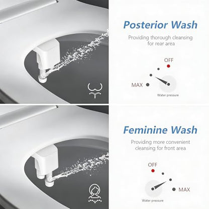 Toilet Seat Attachment Double Nozzle Bidet Adjustable Water Flows None Electric Bidet Toilet Attachment Easy Installation Cold Water Sprayer Bidets for Toilets - color: Asian model