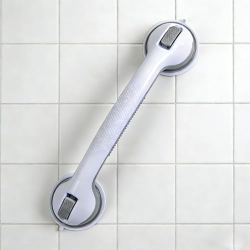 Shower Grab Bars for Seniors, Shower Handles for Elderly Suction Cup,2 Pack 16.19 Inch,Handicap Grab Bars for Bathtubs and Showers Wall, Bathroom Safety for Showers Walls Heavy Duty, No Drillin,Grey
