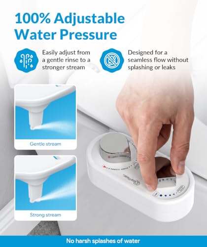 CLEAR REAR Bidet Attachment for Toilet Seat - Non-Electric with Self Cleaning Dual Nozzles, Leak Proof Connectors, Adjustable Water Spray, Rear & Feminine Wash - Hygienic Bathroom Upgrades - color: C. White