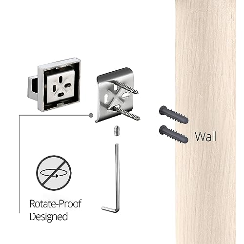 BAGNOLUX Bathroom Hardware Set 4 Pieces, Bath Towel Holder Set SUS304 Stainless Steel, Towel Bar Rack Set for Wall Mounted, Square Bathroom Accessories Set Fixture Heavy Duty Polished Chrome - color: Polished Chrome