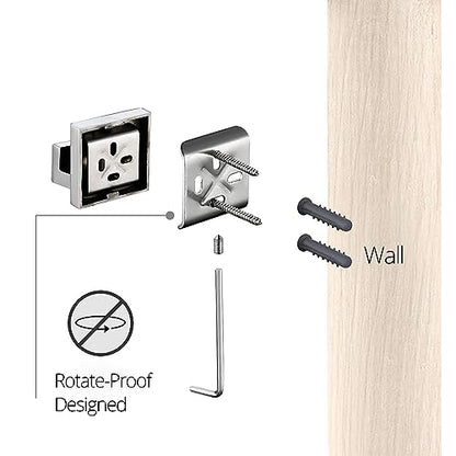 BAGNOLUX Bathroom Hardware Set 4 Pieces, Bath Towel Holder Set SUS304 Stainless Steel, Towel Bar Rack Set for Wall Mounted, Square Bathroom Accessories Set Fixture Heavy Duty Polished Chrome - color: Polished Chrome
