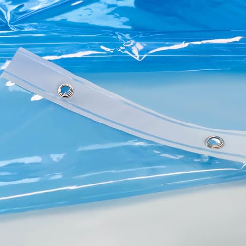Barossa Design Clear Blue Stall Shower Curtain Liner with 3 Magnets, 36x72 | Waterproof PEVA, PVC Free, Metal Grommets, Lightweight Plastic Shower Liner 36 x 72 Inches for Narrow Small Bathroom Stall - color: Clear Blue, size: 36"W x 72"L (Pack of 1)