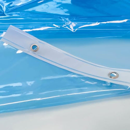 Barossa Design Clear Blue Stall Shower Curtain Liner with 3 Magnets, 36x72 | Waterproof PEVA, PVC Free, Metal Grommets, Lightweight Plastic Shower Liner 36 x 72 Inches for Narrow Small Bathroom Stall - color: Clear Blue, size: 36"W x 72"L (Pack of 1)